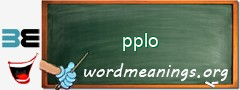 WordMeaning blackboard for pplo